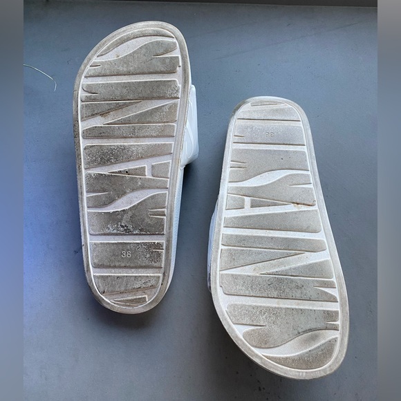 All Saints White Puffer Flip Flops Sliders 38 7.5 allsaints sandal balenciaga - Picture 7 of 10